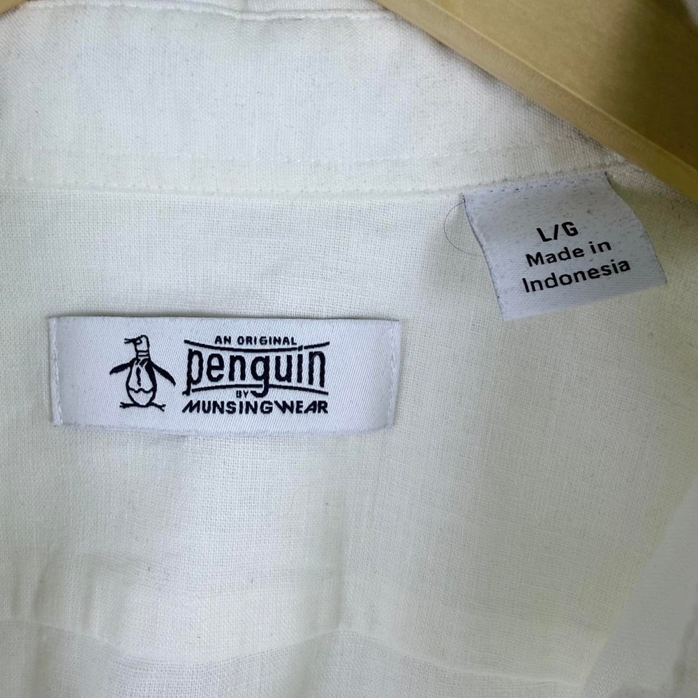Coastal Grandfather Resort Vacation Linen Preppy Shirt OriginalPenguin Mens L - Picture 3 of 8
